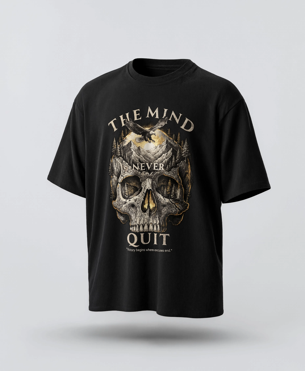 The Mind Never Quit | Oversized tee