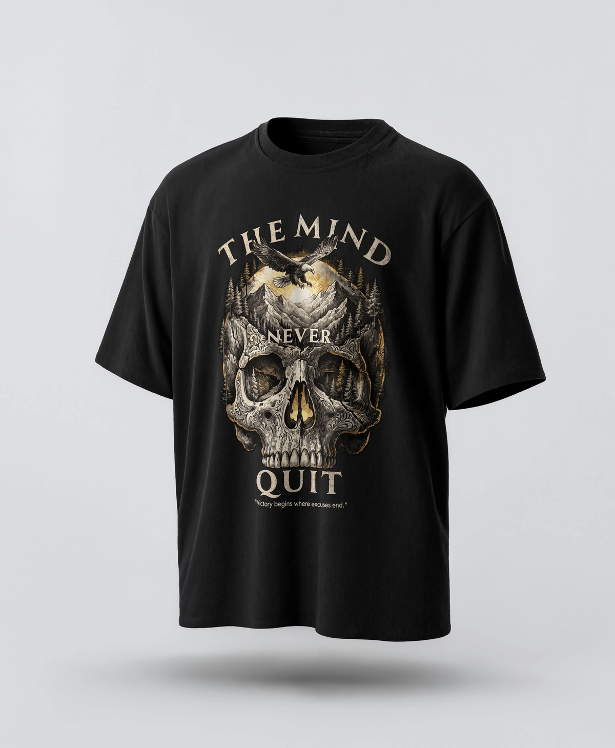 The Mind Never Quit | Oversized tee