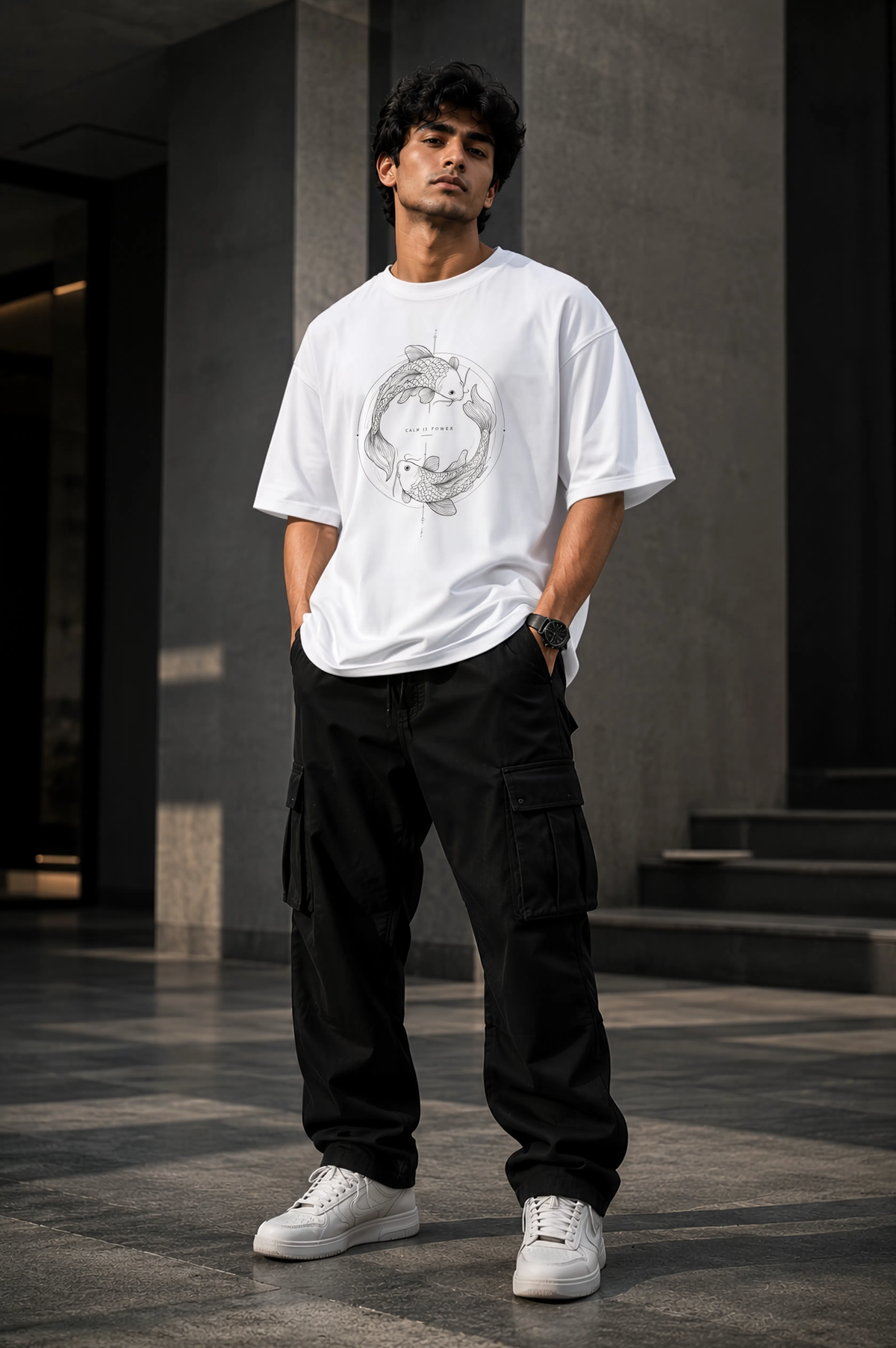 Koi Circle|Oversized Tee